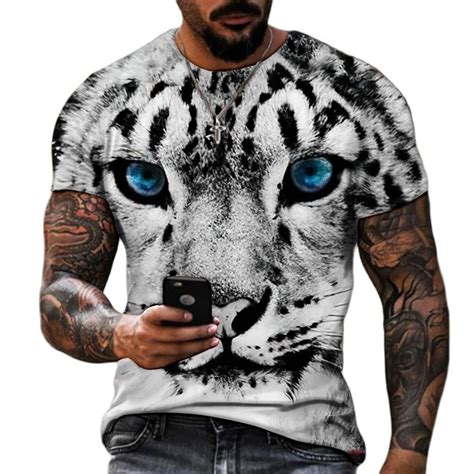 Nova S Rie De Tigre Grande Impress O D Masculina Moda Quente