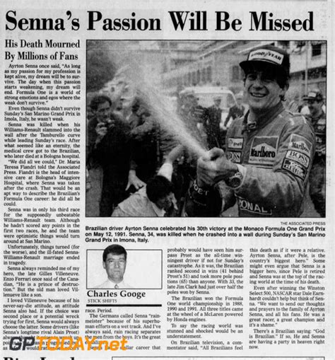 Ayrton Senna Special Part 44 The Newspapers 1994