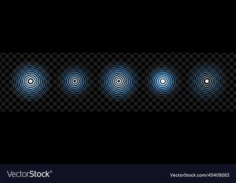 Blue radial pulse line on black background curve Vector Image