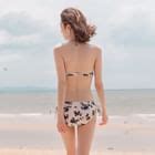 Roseate Set Halter Neck Floral Print Bikini Top Bottom Cover Up