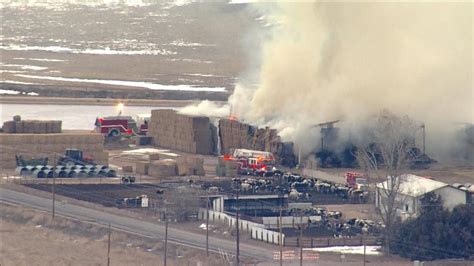 Huge Pile Of Hay On Fire At Weld County Farm Cbs Colorado