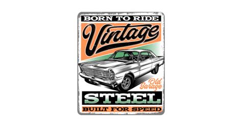 Vintage steel car signs - Automotive Design - Sticker | TeePublic