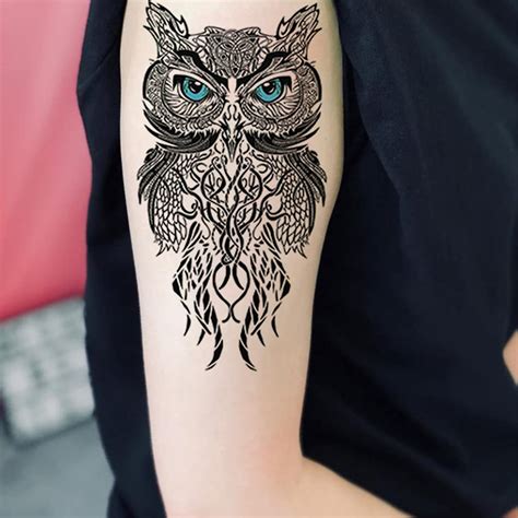 Buy 20 Sheets Large Owl Temporary Tattoos For Men Women Realistic Owl