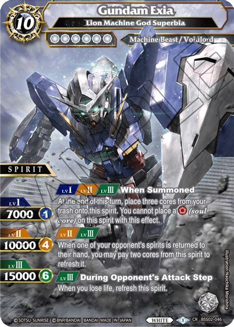 Gundam Exia Lion Machine God Superbia False Gods Battle Spirits Saga