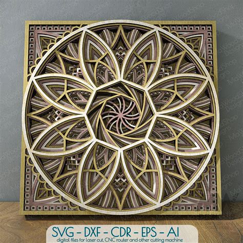 Layered Mandala Svg Dxf Multi Layer Laser Cut Mandala File Inspire