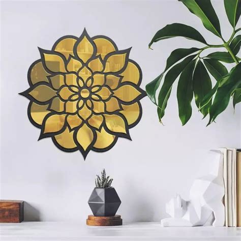 Quadro Decorativo Vazado Mandala Espelho X Cm Elo