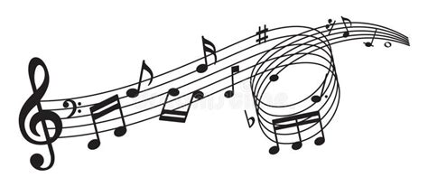 Music Sheet with Music Notes Symbols, Flat Design Vector Illustration ...