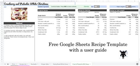 Recipe Template For Excel