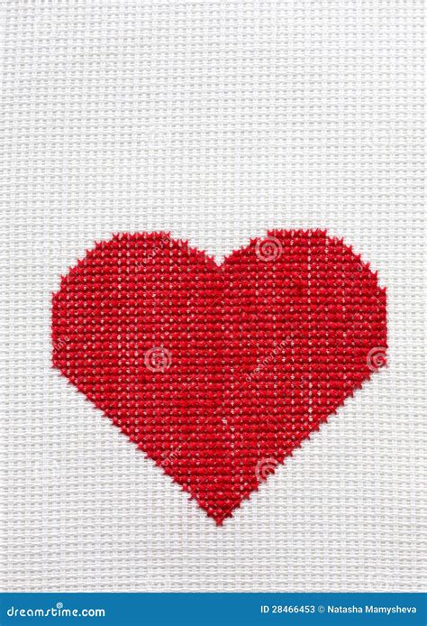 Heart Embroidered Cross Stock Image Image Of Copy Color 28466453