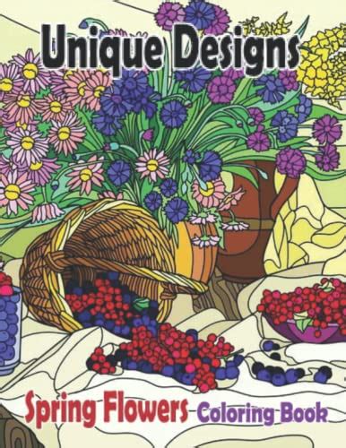 Unique Designs Spring Flowers Coloring Book Beautiful Unique