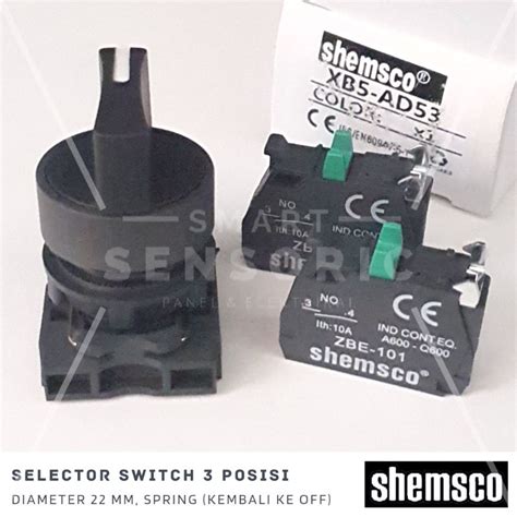 Jual Shemsco XB5 AD 53 22mm Spring Selector Switch 3 Posisi On Off On