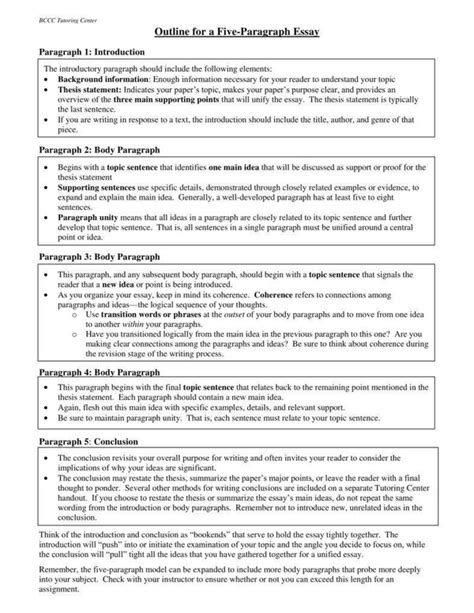 6 Basic Outline Templates Pdf Essay Outline Template Paragraph