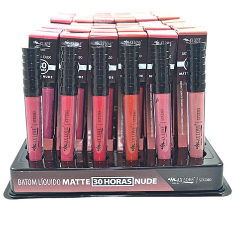 Box 48 Batom Liquido Matte Nude 30h Max Love Cor 656 A 661