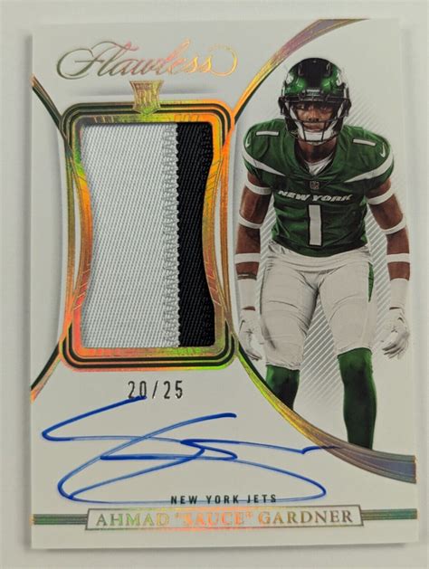 Sauce Gardner 2022 Flawless RPA AG Rookie Patch Auto 25 RAW Price