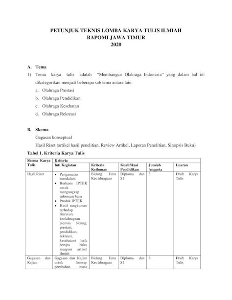 PDF PETUNJUK TEKNIS LOMBA KARYA TULIS ILMIAH BAPOMI JAWA Bapomijatim