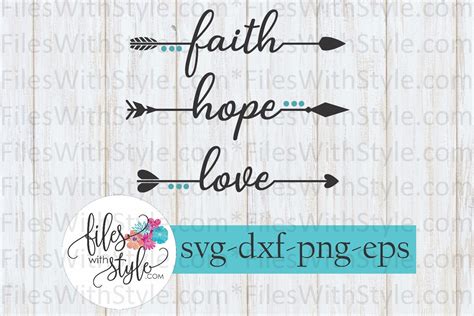 Faith Hope Love Arrow Arrows Bible Verse Religious Svg Dxf Png