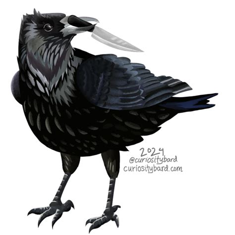 Crow With Knife Sticker – Curiosity Bard