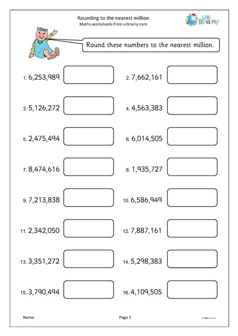 Rounding To The Nearest Million Number And Place Value For Year