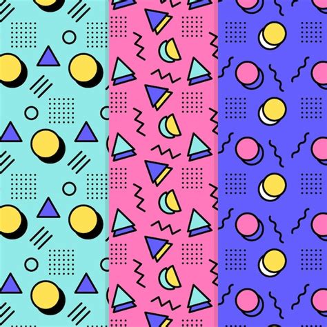 Memphis Design Pattern Set Free Vector