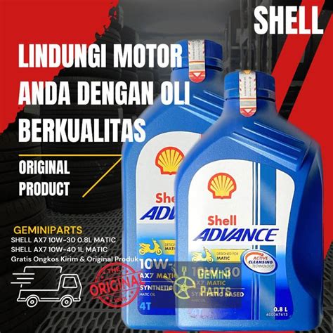 Jual OLI MESIN SHELL ADVANCE AX7 10W 30 10W 40 MATIC SINTETIK 800ML