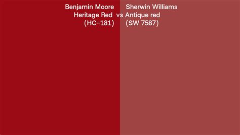 Benjamin Moore Heritage Red HC 181 Vs Sherwin Williams Antique Red