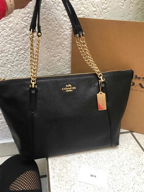 Bolsa Coach 100 Original Negra Piel Grande Tote 3 250 00 En