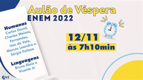 Aulão de Véspera ENEM 2022 YouTube