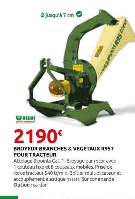 Promo Broyeur branches végétaux r95t pour tracteur negri chez Rural