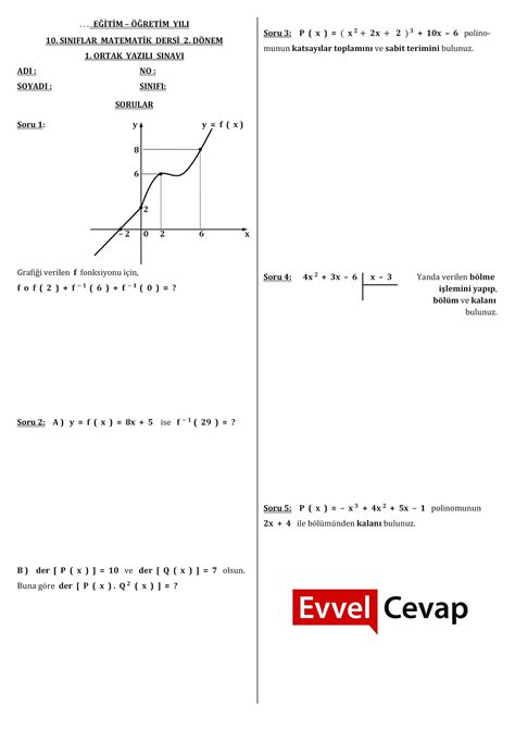 S N F Matematik D Nem Yaz L Sorular