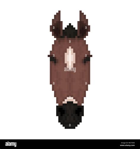 Horse head in pixel art style. Vector illustration Stock Vector Image ...