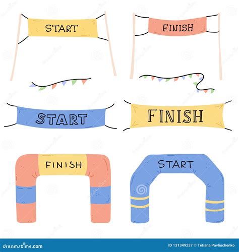 Start And Finish Banner Stock Vector Illustration Of Arch 131349237