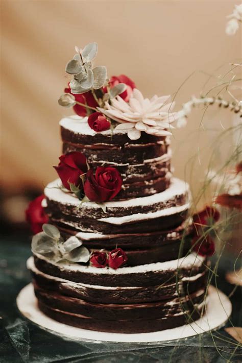 Chocolate Naked Layer Cake Dressed With Fresh Flowers Nouba Au