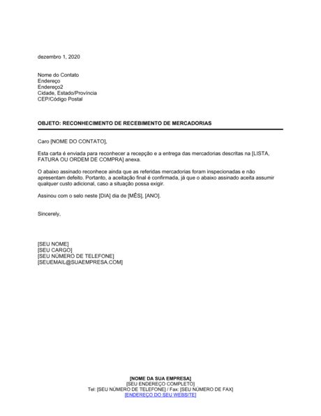 Reconhecimento de Recibo de Bens Documentos e formulários Biztree