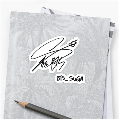 "BTS Suga Signature" Sticker by musicalsamurai | Redbubble