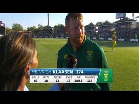 Heinrich Klaasen In Balls Against Australia Youtube