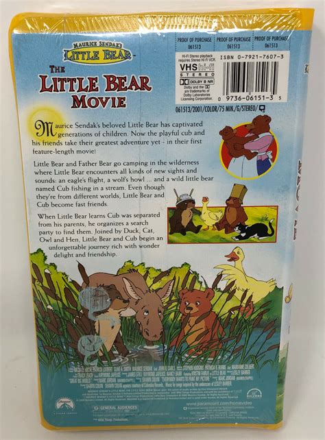 New Sealed The Maurice Sendak S Little Bear Movie 2001 Vhs Video First Movie 97360615135 Ebay