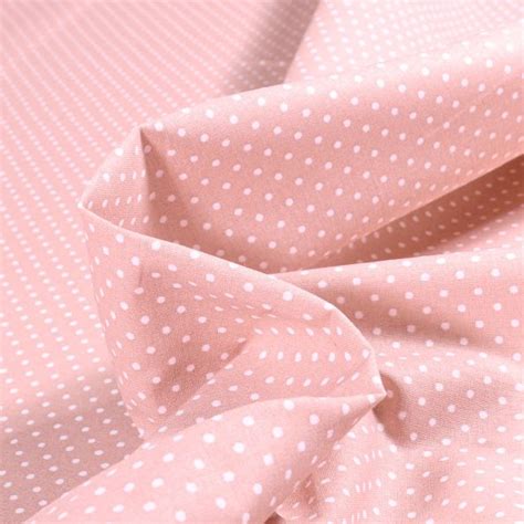 Tissu Coton Imprim Arty Piselli Sur Fond Rose Nude Par Cm