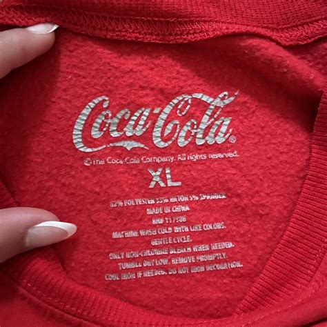 Coca Cola Women S Red And White Sweatshirt Depop