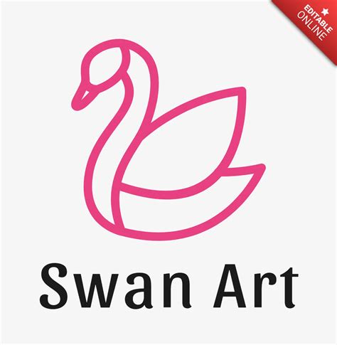 Swan Art Logo Design Template Free Design Template