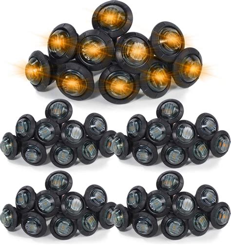 Amazon Meerkatt Pack Of 50 3 4 Inch Mini Round Smoked Lens Amber