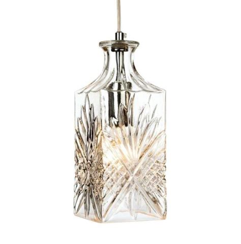 Firstlight 3447ch Decanter One Light Rectangular Ceiling Pendant Light In Chrome With Clear