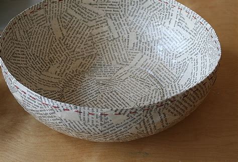 Paper Mach Bowl Newspaper Crafts Paper Mache Bowls Diy Paper