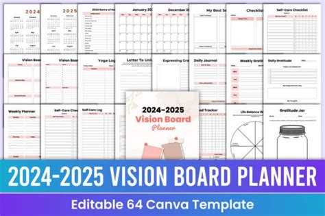 2024 2025 Vision Board Planner Canva Kdp Graphic By A2zdesign