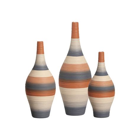 Vasos Decorativos de Cerâmica Trio de Garrafas Styllo Falésias