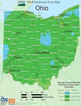 Ohio Hardiness Zone Map