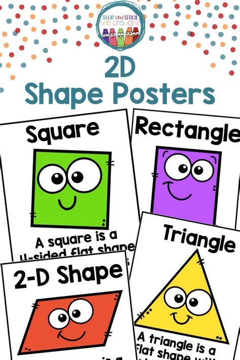 2d Shape Posters 2d Shapes Math Classroom Decorations Shape Anchor