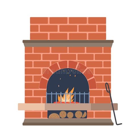 Fireplace and Hearth Design Stock Illustration - Illustration of drawing, wood: 256628485