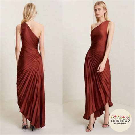 Alc Delfina Toga Satin Dinner Dress Maxi Gown Red Brunette Women S