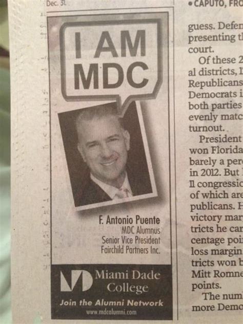 Tony Puente Featured As A Distinguished Miami Dade College Alumnus In