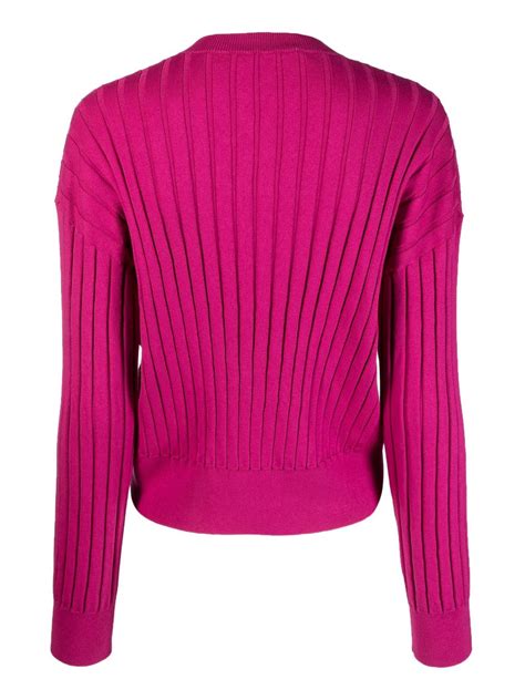 Nude V Neck Ribbed Knit Top Pink FARFETCH